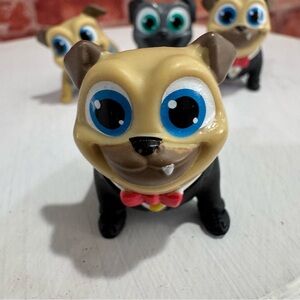 4 Disney Junior Puppy Dog Pals Surprise Action Rolly Figure Toy Cake Toppers